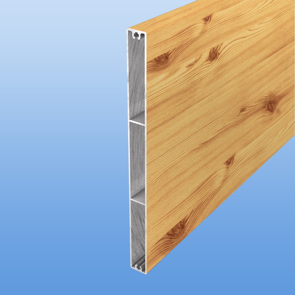Balkonbretter aus Aluminium 200 mm breit in Holzoptik "Fichte"